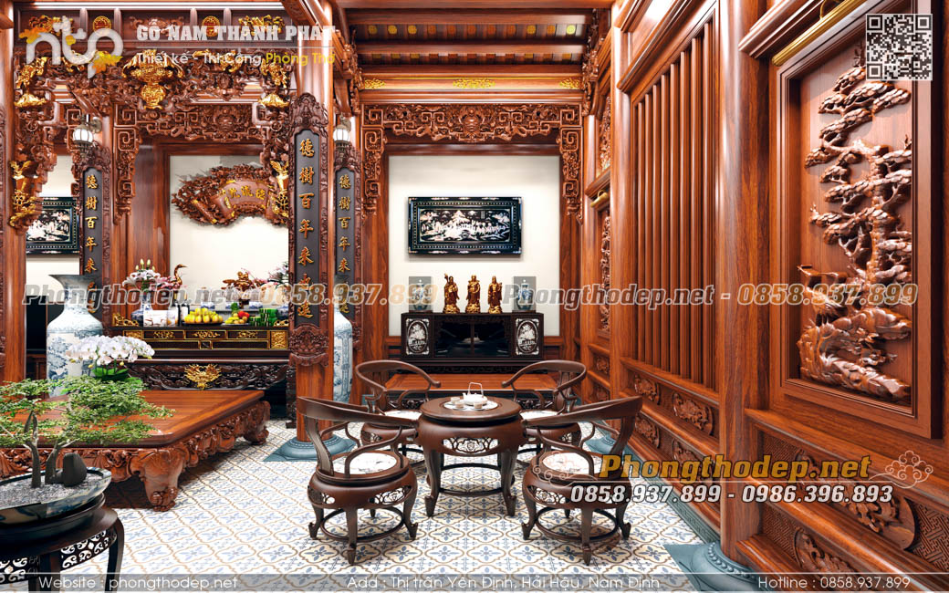 Đặc điểm trong thiết kế nội thất nhà gỗ 5 gian